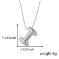 Collana con ciondolo a lettera T a palloncino argento con catena a sfere 0,82x0,51 pollici - I Argento (Ciondolo Senza Catena)