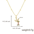 Collana dorata con ciondolo lettera T a corona e pietre di zircone multicolore - Solo ciondolo / Lettera I Multicolore (Solo Ciondolo (Senza Catena))