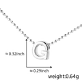 Polished silver-tone letter G pendant on a ball chain necklace for women - G (Silver)