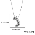 Collana con pendente a lettera J 3D argento minimalista con finitura a specchio lucida - J Argento (Ciondolo Senza Catena)