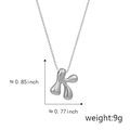 Polished bubble letter K pendant necklace with shiny metallic finish and dimensions - K Silver (Pendant Only (Without Chain))