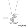 Ciondolo a lettera I con zirconi scintillanti e finitura dorata per collana - Lettera I Argento