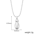 Collier avec pendentif lettre ballon argenté de 2g avec finition en métal poli - Style I (Pendentif uniquement (Sans chaîne)) / Argent