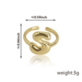 Anello regolabile con lettera S placcato oro per donna con misure di dettaglio - Stile Lettera S (92) / Oro