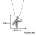 Collana con ciondolo a lettera K a palloncino in argento lucido con effetto 3D - K Argento (Ciondolo Senza Catena)