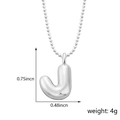 Collier avec pendentif lettre J argenté style ballon avec dimensions et poids - Style J (Pendentif uniquement (Sans chaîne)) / Argent