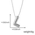 Collana con ciondolo lettera L bombata argento placcata oro 18k con misure dettagliate - L Argento (Ciondolo Senza Catena)