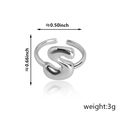 Anello regolabile placcato argento con lettera S incluse dimensioni e peso del prodotto - Stile Lettera S (92) / Argento