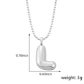 Pendentif lettre L bulle 3D argenté brillant sur une fine chaîne à boules - Lettre L (Pendentif Uniquement) / Argent