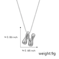 Silver chubby bubble letter N pendant necklace with polished finish and measurements - N Silver (Pendant Only (Without Chain))