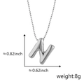 Collana con ciondolo a lettera N a palloncino argento e catena a sfere in oro 18k - N Argento (Ciondolo Senza Catena)