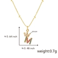 Collana dorata con ciondolo lettera M in zirconi, piccola corona e pietre colorate - Solo ciondolo / Lettera M Multicolore (Solo Ciondolo (Senza Catena))