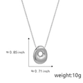 Polished silver letter pendant necklace showing dimensions 0.85 by 0.71 inches - O Silver (Pendant Only (Without Chain))