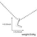 Polished silver initial letter L pendant necklace with sleek bead chain jewelry - L (Silver)