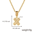 Hip hop style gold letter X pendant with white zircon stones on a twist chain - Pendant Only (Without Chain) (X) / Gold