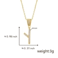 Golden letter Y pendant necklace with sparkling zircon pavé and detailed measurements - Letter Y-Gold