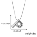 Collana con pendente lettera P a palloncino argento con finitura 3D lucida - P Argento (Ciondolo Senza Catena)