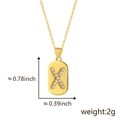 Gold oval pendant necklace with zircon micro-paved letter X and slim link chain - Letter X (Pendant Only - Without Chain)