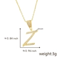 Golden letter Z pendant necklace with zircon pavé setting and 3g weight specifications - Letter Z-Gold