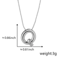 Collana con ciondolo lettera Q a palloncino argento con misure in stile hip hop minimal - Q Argento (Ciondolo Senza Catena)