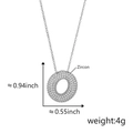 Ciondolo a lettera tonda argento con zirconi bianchi, dimensioni 0.94 x 0.55 pollici - Lettera O Argento
