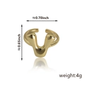 Anello regolabile in rame placcato oro con forma a V ondulata e dettagli su misure e peso - Stile Lettera V (92) / Oro