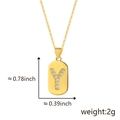 Gold-plated letter Y pendant necklace with cubic zirconia pavé on a white background - Letter Y (Pendant Only - Without Chain)