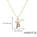 Collana dorata con pendente a lettera P, corona e pavé di zirconi cubici colorati - Solo ciondolo / Lettera P Multicolore (Solo Ciondolo (Senza Catena))
