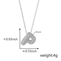 Ciondolo lettera P in argento con zirconi bianchi scintillanti stile bubble - Lettera P Argento