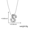 Collana con ciondolo lettera S stile palloncino argento lucido con catena - S Argento (Ciondolo Senza Catena)