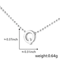 Minimalist silver letter Q pendant necklace with measurements in a stylish design - Q (Silver)