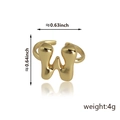 Anello regolabile placcato oro con lettera W e design in metallo fluido - Stile Lettera W (92) / Oro