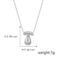 Polished silver mushroom pendant necklace weighing 7g and measuring 0.89 inches long - T Silver (Pendant Only (Without Chain))
