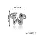 Anello regolabile con lettera W in rame argentato lucido dal design minimalista moda - Stile Lettera W (92) / Argento