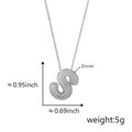 Pendaglio lettera S argentato con zirconi brillanti per collane fai-da-te - Lettera S Argento