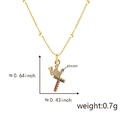 Collana a corona dorata con zirconi multicolore e catena a sfere dorate - Solo ciondolo / Lettera T Multicolore (Solo Ciondolo (Senza Catena))