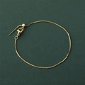 Collana a catena box dorata regolabile con chiusura a moschettone e perla scorrevole - Tipo di Ago Regolabile / Catena Veneziana Oro 18k