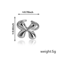 Anello regolabile in argento con design a farfalla astratta e finitura lucida a specchio - Stile Lettera X (92) / Argento