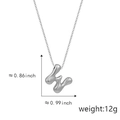 Polished silver chunky letter K pendant necklace with detailed size measurements - W Silver (Pendant Only (Without Chain))