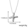 Collana con ciondolo a lettera X d'argento lucido con dimensioni e peso di 9g - X Argento (Ciondolo Senza Catena)