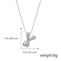 Polished silver chunky letter necklace with abstract organic pendant dimensions and 6g weight - Y Silver (Pendant Only (Without Chain))