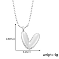 Collier avec pendentif lettre V style ballon argenté, dimensions 0,8 pouce et 4g - Style V (Pendentif uniquement (Sans chaîne)) / Argent