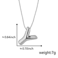 Collana con ciondolo lettera L a palloncino argento in stile oro 18k con dimensioni - Y Argento (Ciondolo Senza Catena)