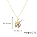 Collana corona iniziale W dorata con pietre di zircone colorate su catena d'onda - Solo ciondolo / Lettera W Multicolore (Solo Ciondolo (Senza Catena))