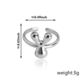Anello aperto regolabile placcato in argento con design astratto a forma di Y - Stile Lettera Y (92) / Argento