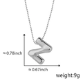 Collana con lettera Z a palloncino argento, dimensioni 0,78x0,67 pollici e peso di 9g - Z Argento (Ciondolo Senza Catena)