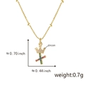 Collana dorata con pendente lettera F a corona e zirconi colorati incastonati - Solo ciondolo / Lettera X Multicolore (Solo Ciondolo (Senza Catena))