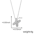 Collana con ciondolo lettera X in argento e zirconi cubici, altezza 0,93 pollici - Lettera X Argento