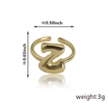 Anello regolabile placcato oro con un design minimalista della lettera maiuscola Z - Stile Lettera Z (92) / Oro