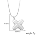 Collier avec pendentif lettre X style ballon en argenté avec chaîne à billes - Style X (Pendentif uniquement (Sans chaîne)) / Argent